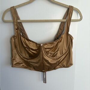 🎈 SOLD 🎈 NWT SKIMS Stretch Satin Corset in Pyrite